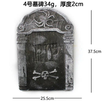 Ghostly Tombstone Halloween Props - Halloween - Haunted House Props (Bloody Cloth, Tombstones, Warning Tape) - Scribble Snacks