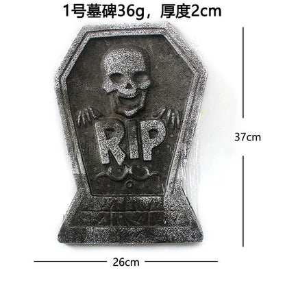 Ghostly Tombstone Halloween Props - Halloween - Haunted House Props (Bloody Cloth, Tombstones, Warning Tape) - Scribble Snacks