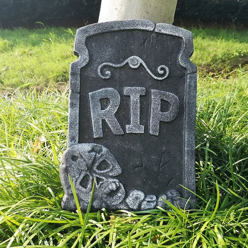 Ghostly Tombstone Halloween Props - Halloween - Haunted House Props (Bloody Cloth, Tombstones, Warning Tape) - Scribble Snacks