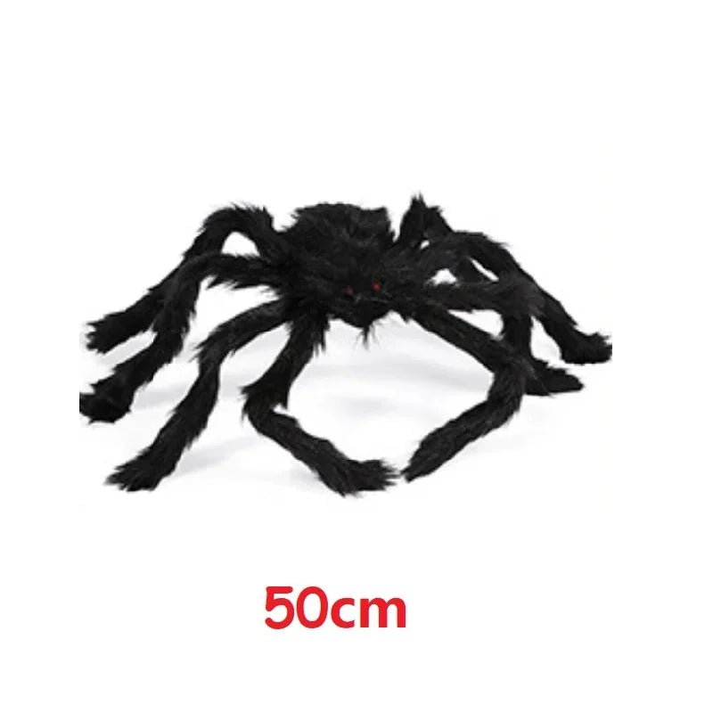 Giant Halloween Plush Spider Decor - Halloween - Outdoor Yard Decorations (Tombstones, Giant Props) - Scribble Snacks