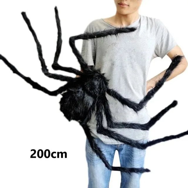 Giant Halloween Plush Spider Decor - Halloween - Outdoor Yard Decorations (Tombstones, Giant Props) - Scribble Snacks