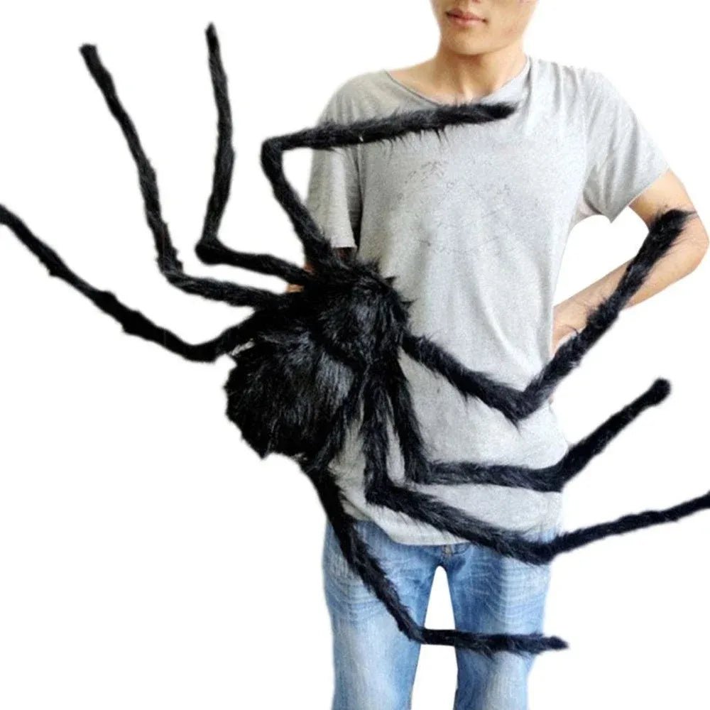 Giant Halloween Plush Spider Decor - Halloween - Outdoor Yard Decorations (Tombstones, Giant Props) - Scribble Snacks