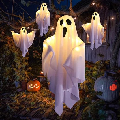 Glow Ghost Halloween Decorations - Halloween - Party Banners & Hanging Ornaments - Scribble Snacks