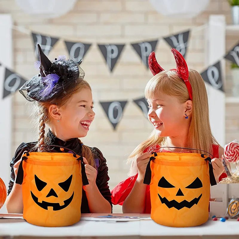 Glowing Pumpkin Treat Basket - Halloween - Candy Buckets & Holders - Scribble Snacks