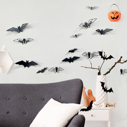 Halloween 3D Hollow Paper Bat Wall Stickers - 0 - Scribble Snacks