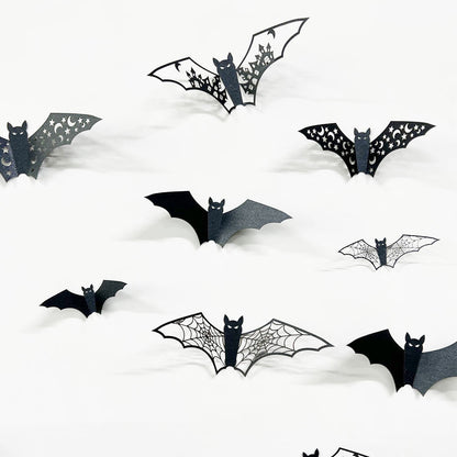 Halloween 3D Hollow Paper Bat Wall Stickers - 0 - Scribble Snacks