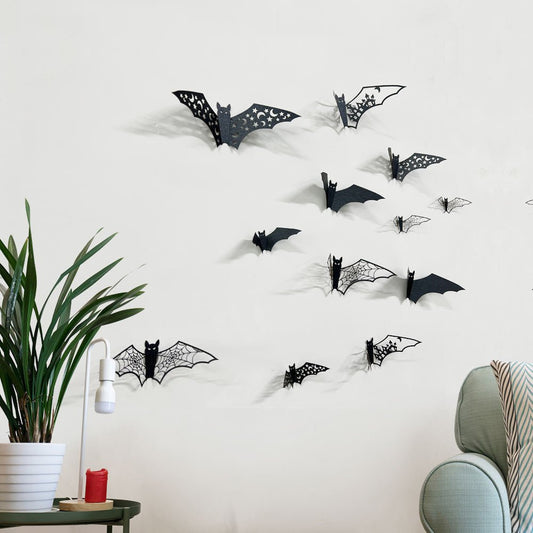 Halloween 3D Hollow Paper Bat Wall Stickers - 0 - Scribble Snacks