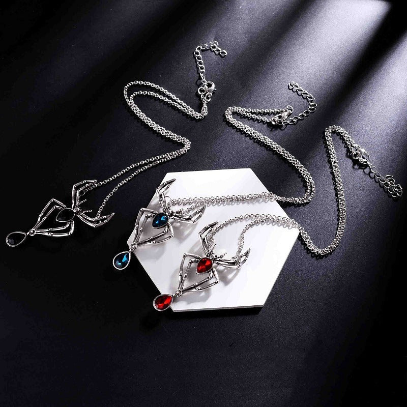 Halloween Alloy Plating Spider Rhinestone Necklace - 0 - Scribble Snacks