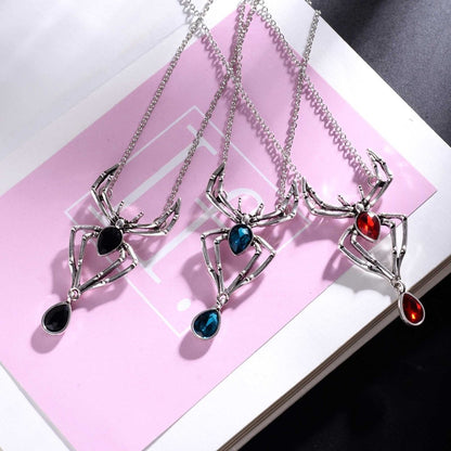 Halloween Alloy Plating Spider Rhinestone Necklace - 0 - Scribble Snacks