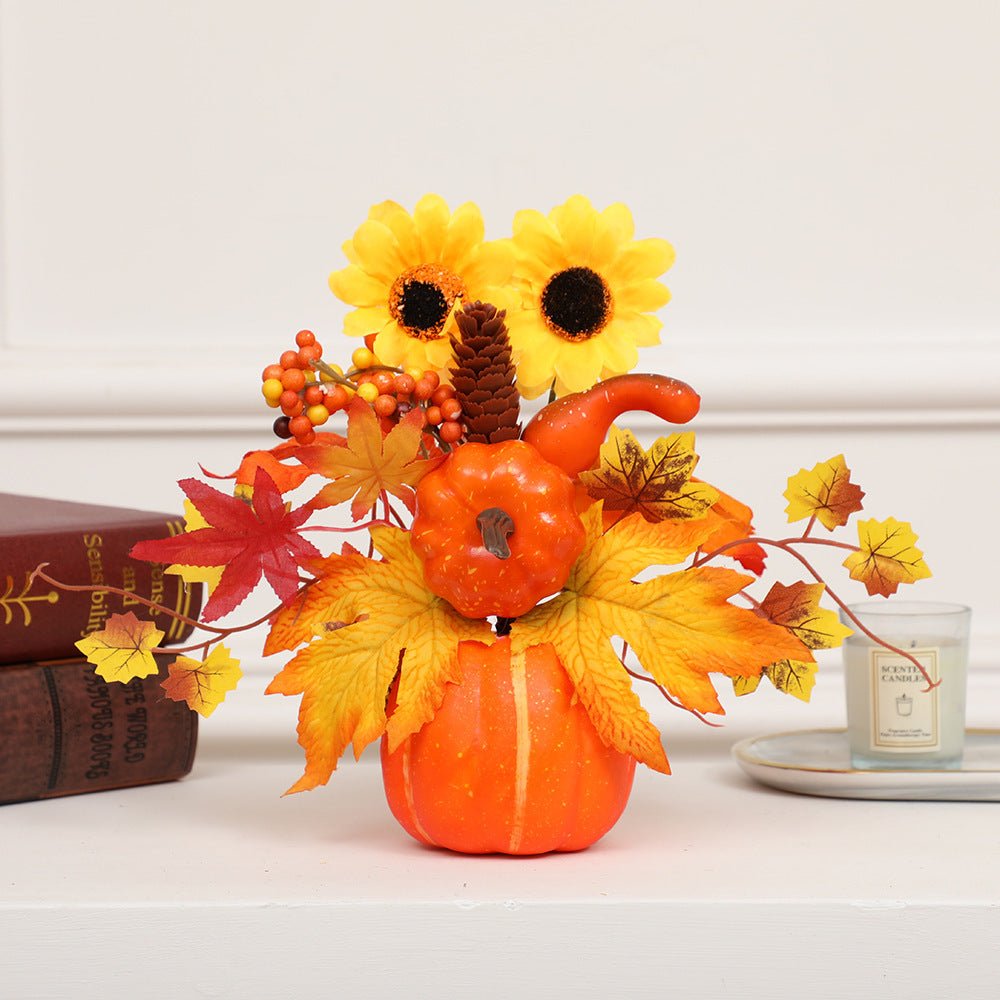 Halloween Autumn Decoration Sunflower Simulation Pumpkin Desktop Decoration - 0 - Scribble Snacks