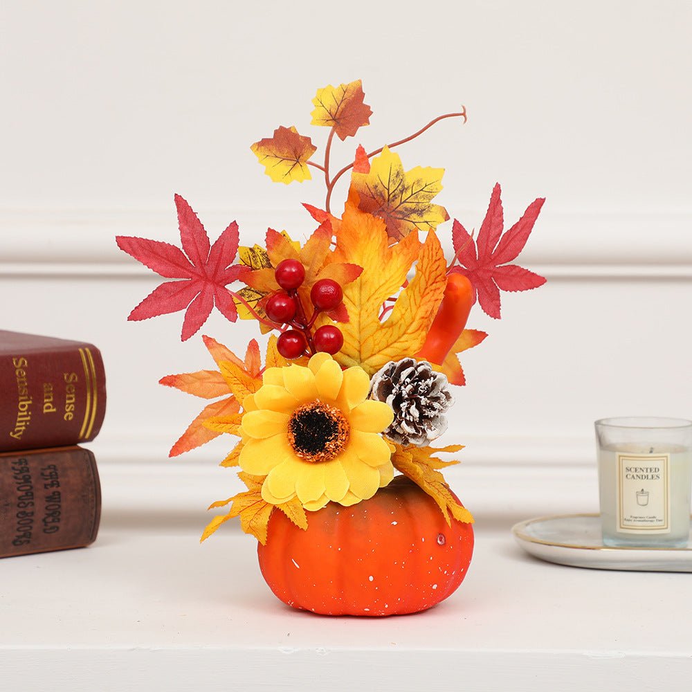 Halloween Autumn Decoration Sunflower Simulation Pumpkin Desktop Decoration - 0 - Scribble Snacks