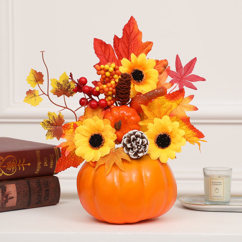 Halloween Autumn Decoration Sunflower Simulation Pumpkin Desktop Decoration - 0 - Scribble Snacks