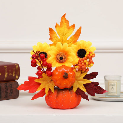 Halloween Autumn Decoration Sunflower Simulation Pumpkin Desktop Decoration - 0 - Scribble Snacks