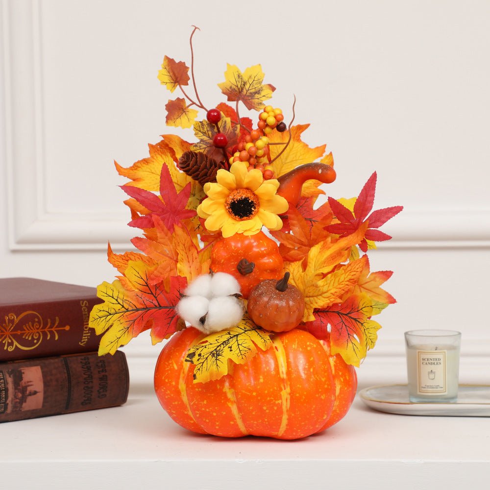 Halloween Autumn Decoration Sunflower Simulation Pumpkin Desktop Decoration - 0 - Scribble Snacks