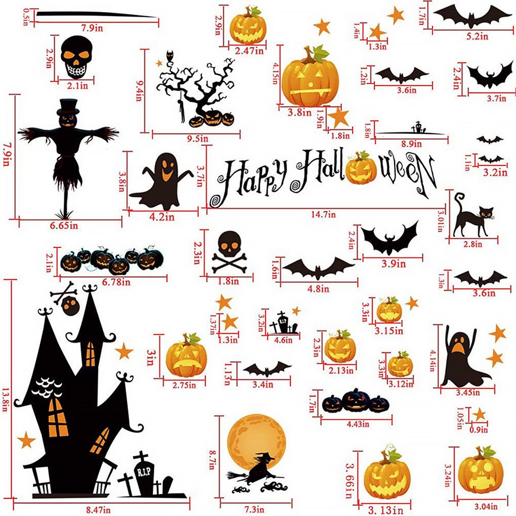 Halloween Bat Pumpkin Creative Decoration Stickers - 0 - Scribble Snacks