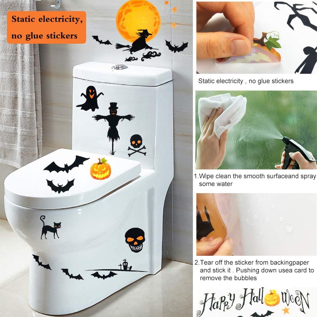 Halloween Bat Pumpkin Creative Decoration Stickers - 0 - Scribble Snacks