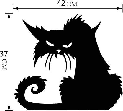 Halloween black cat glass window back carved wall sticker - 0 - Scribble Snacks