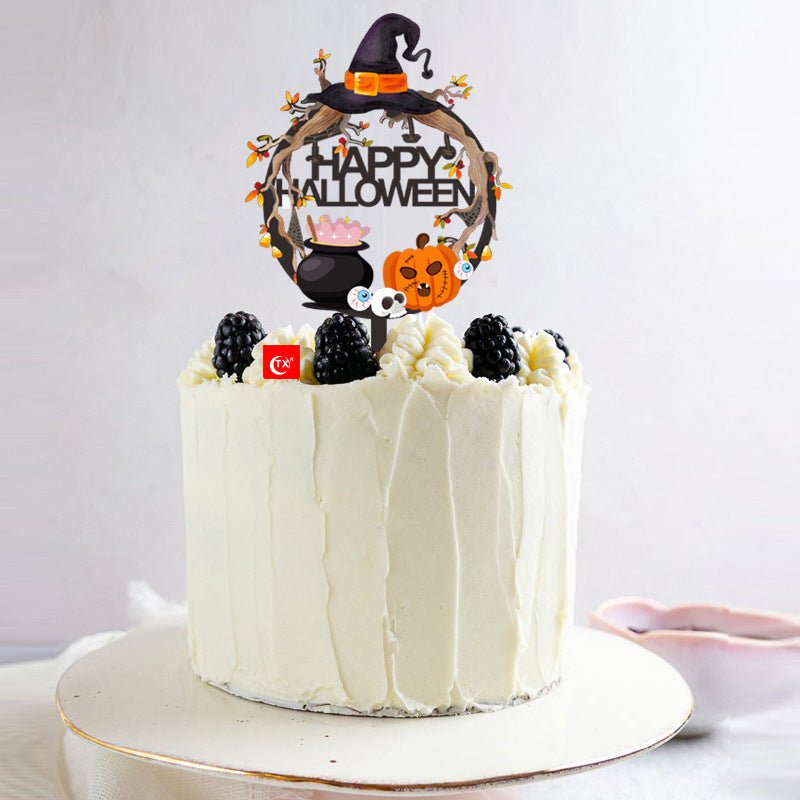 Halloween cake card decoration - 0 - Scribble Snacks