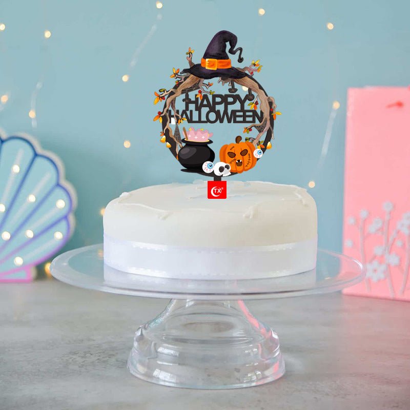 Halloween cake card decoration - 0 - Scribble Snacks