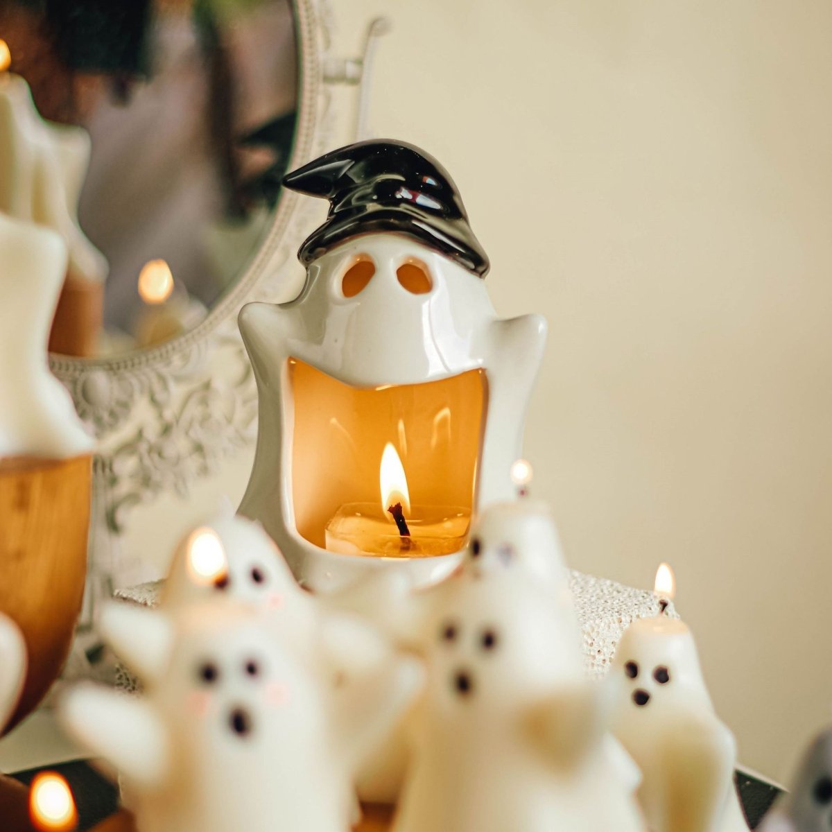 Halloween Candle Creative Ghost DIY Ornaments - 0 - Scribble Snacks