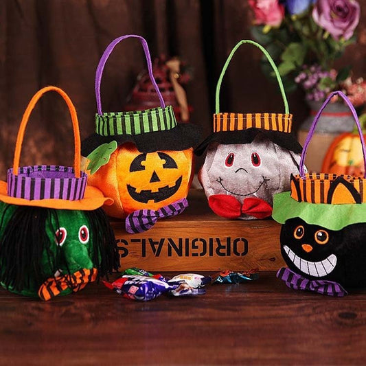 Halloween Candy Bags Cute Gift Bag Pumpkin Witch Candy Boxes - 0 - Scribble Snacks