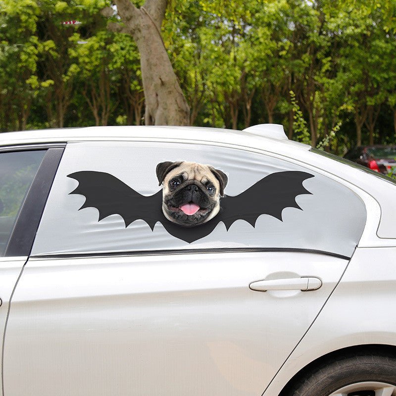 Halloween Car Window Curtain Sunshade Cover Pet Seat - 0 - Scribble Snacks