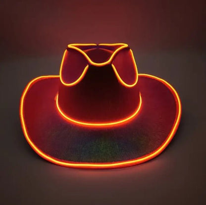 Halloween Carnival Party LED Wireless Fluorescent Colorful Cowboy Flashing Hat - 0 - Scribble Snacks