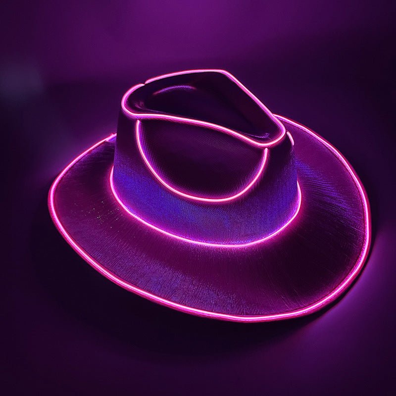 Halloween Carnival Party LED Wireless Fluorescent Colorful Cowboy Flashing Hat - 0 - Scribble Snacks