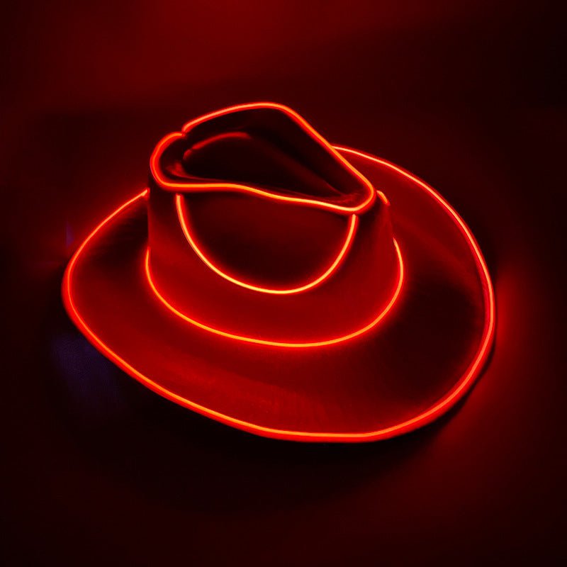 Halloween Carnival Party LED Wireless Fluorescent Colorful Cowboy Flashing Hat - 0 - Scribble Snacks