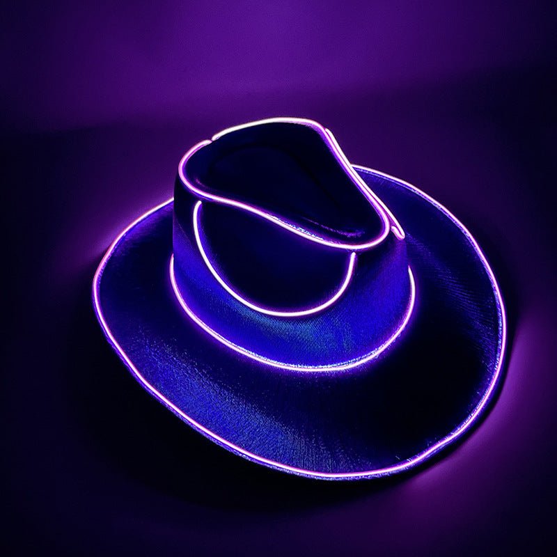 Halloween Carnival Party LED Wireless Fluorescent Colorful Cowboy Flashing Hat - 0 - Scribble Snacks