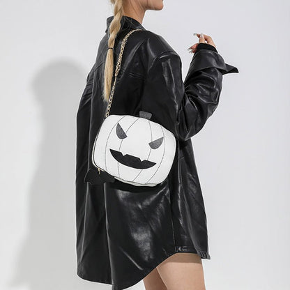 Halloween Cartoon Pumpkin Shoulder Bag For Girls Personality Funny Creative Chain Crossbody Bags Women - 4 - Scribble Snacks