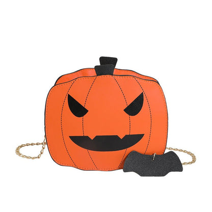 Halloween Cartoon Pumpkin Shoulder Bag For Girls Personality Funny Creative Chain Crossbody Bags Women - 4 - Scribble Snacks