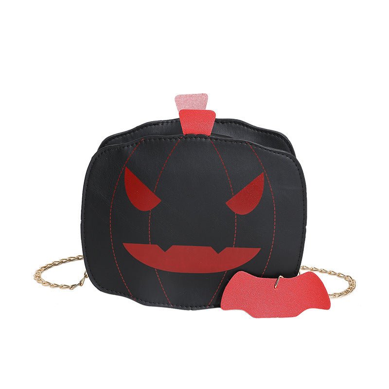 Halloween Cartoon Pumpkin Shoulder Bag For Girls Personality Funny Creative Chain Crossbody Bags Women - 4 - Scribble Snacks