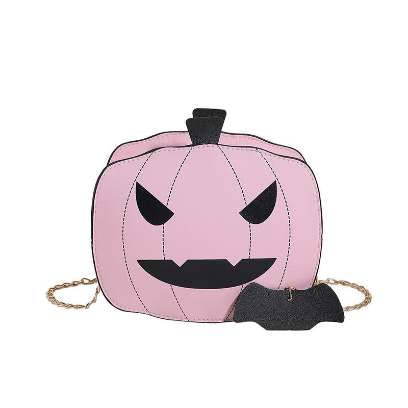 Halloween Cartoon Pumpkin Shoulder Bag For Girls Personality Funny Creative Chain Crossbody Bags Women - 4 - Scribble Snacks