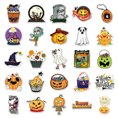 Halloween Cartoon Stickers Set - Halloween - Stickers & Labels (including Scrapbooking, Wall Decals) - Scribble Snacks