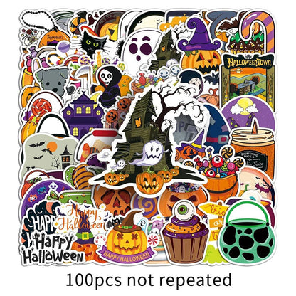 Halloween Cartoon Stickers Set - Halloween - Stickers & Labels (including Scrapbooking, Wall Decals) - Scribble Snacks