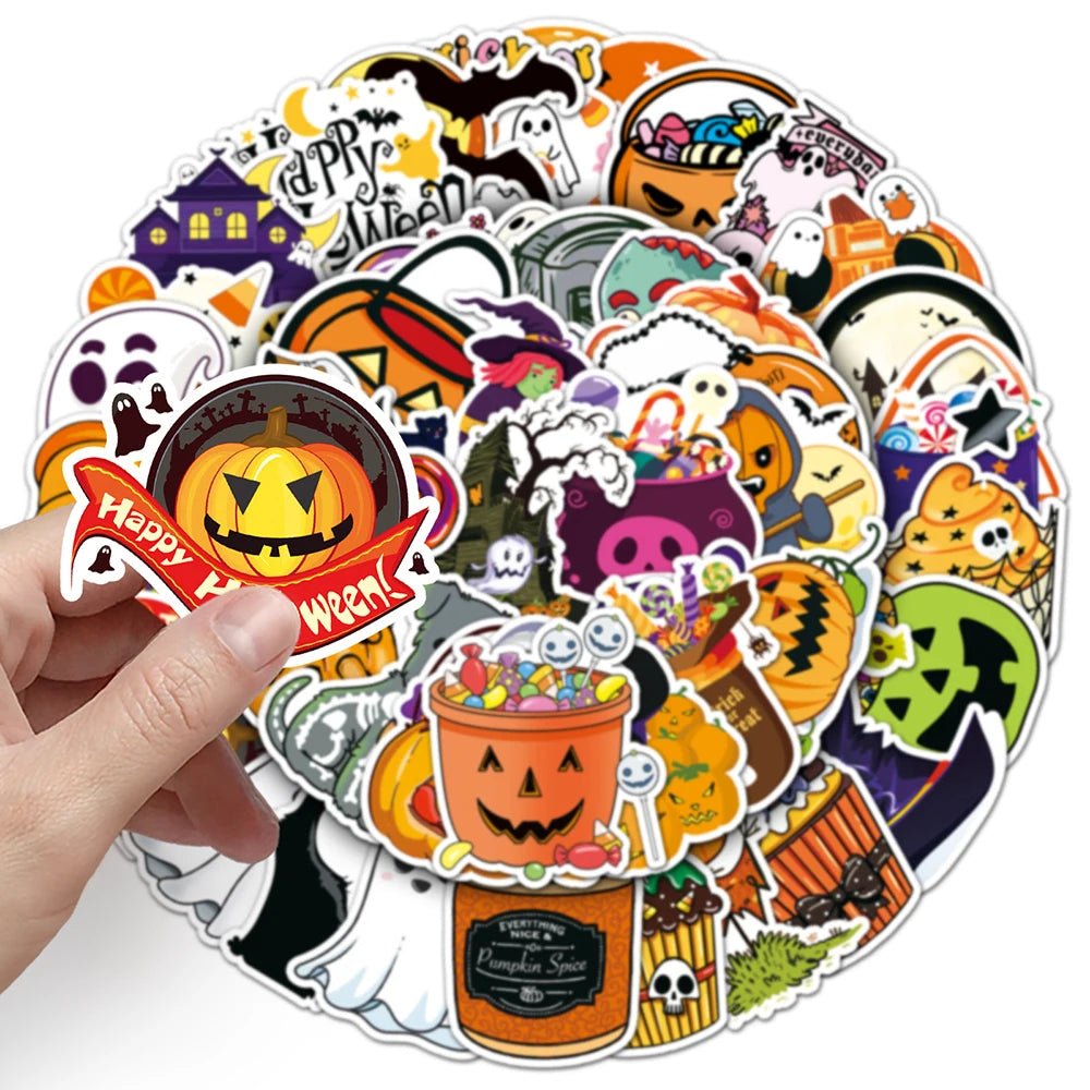 Halloween Cartoon Stickers Set - Halloween - Stickers & Labels (including Scrapbooking, Wall Decals) - Scribble Snacks