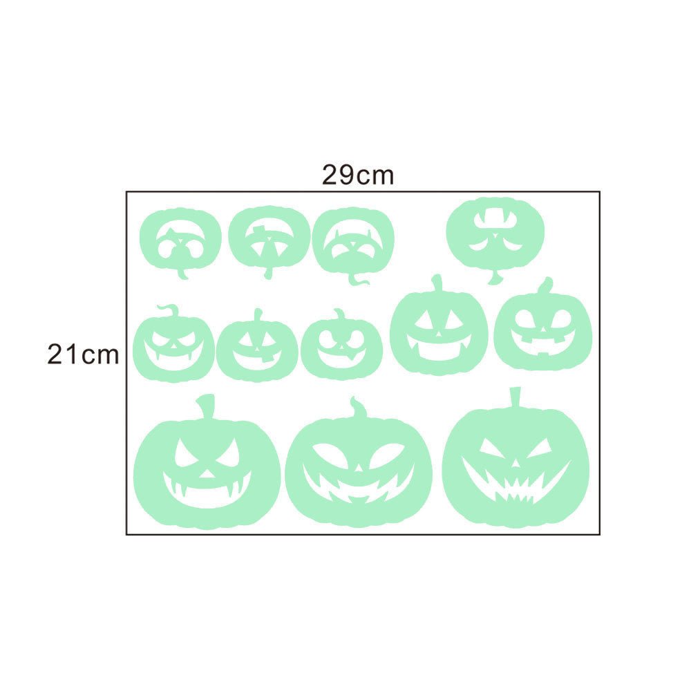 Halloween Carved Luminous Stickers Bloodsucking Bat Witch Pumpkin Festival Decoration Fluorescent Sticker - 0 - Scribble Snacks