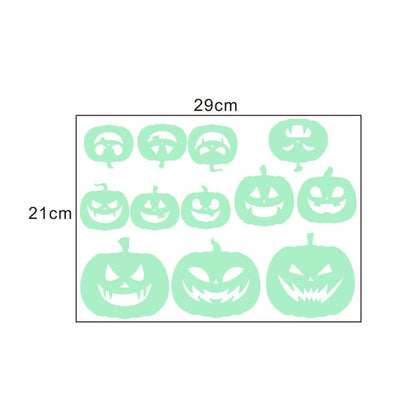 Halloween Carved Luminous Stickers Bloodsucking Bat Witch Pumpkin Festival Decoration Fluorescent Sticker - 0 - Scribble Snacks