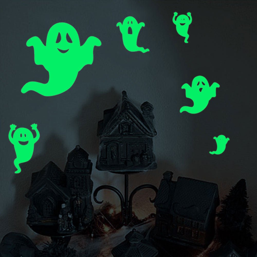 Halloween Carved Luminous Stickers Bloodsucking Bat Witch Pumpkin Festival Decoration Fluorescent Sticker - 0 - Scribble Snacks