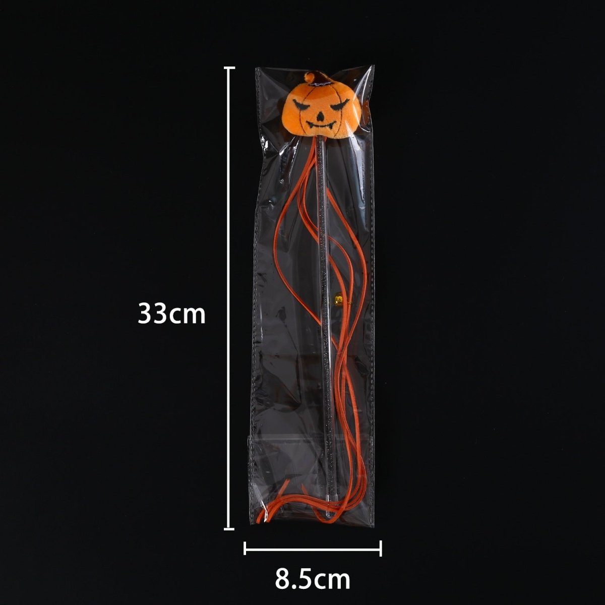 Halloween Cat Teaser Stick Cartoon Plush Spider Pumpkin Bat Tassel Sound Interactive Pet Toy - 0 - Scribble Snacks