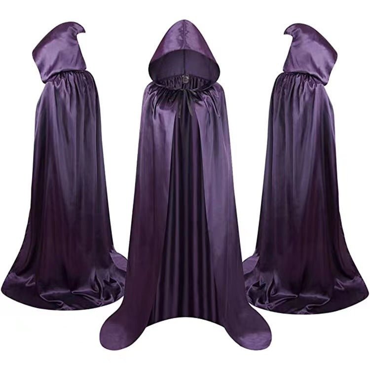 Halloween Cloak Costumes Wizard Cloak For Children Hooded Capes Mantle Black Party Decoration - 0 - Scribble Snacks