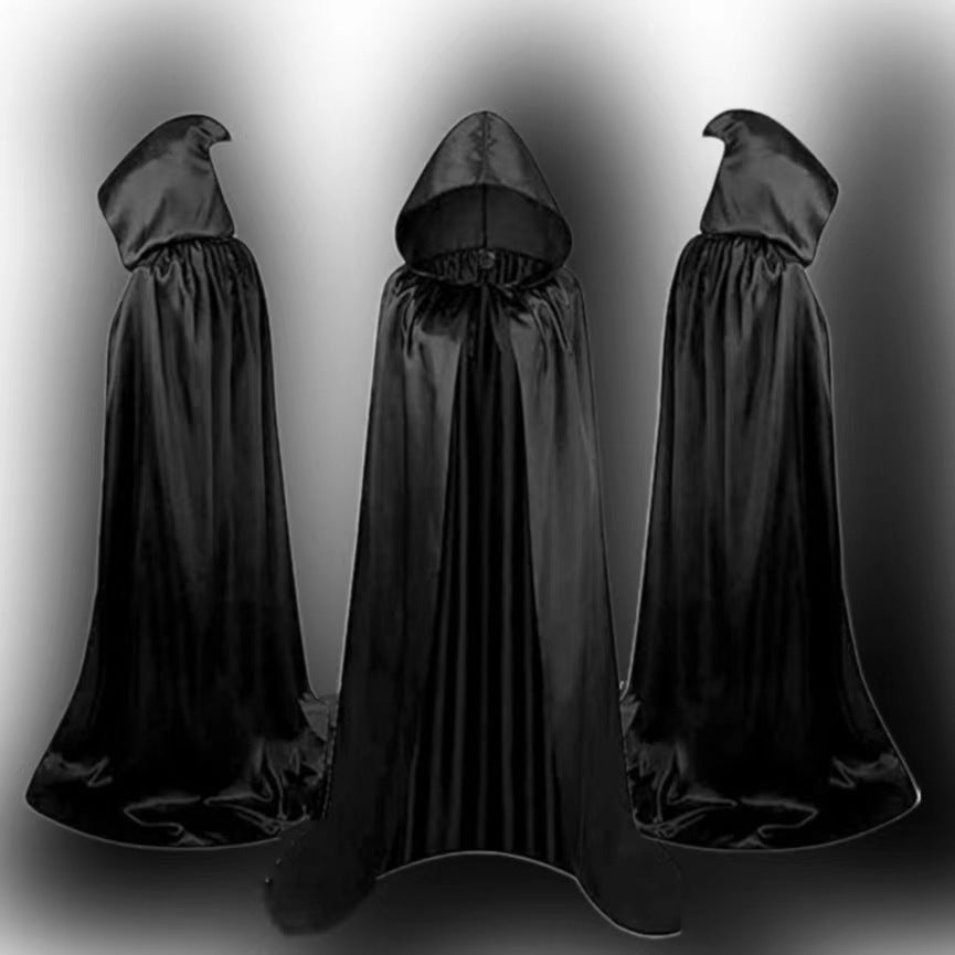 Halloween Cloak Costumes Wizard Cloak For Children Hooded Capes Mantle Black Party Decoration - 0 - Scribble Snacks