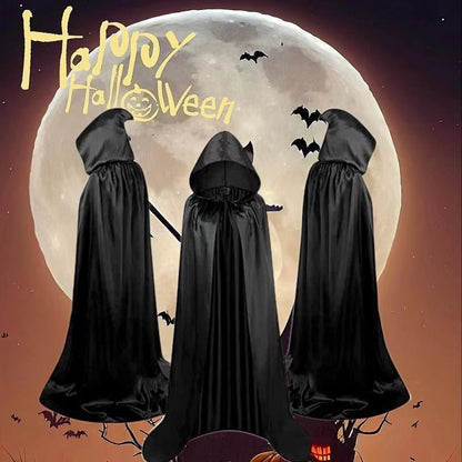 Halloween Cloak Costumes Wizard Cloak For Children Hooded Capes Mantle Black Party Decoration - 0 - Scribble Snacks