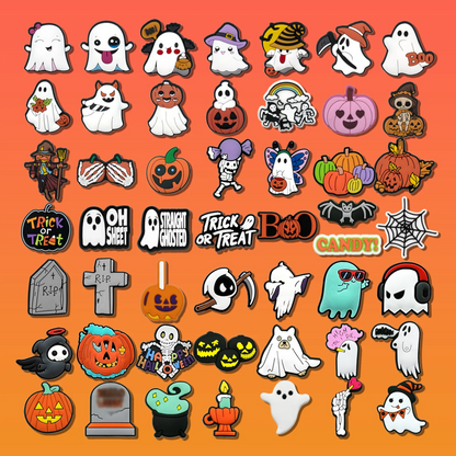 Halloween Clog Ghost Shoe Charms - Halloween - Shoe Charms & Keychains - Scribble Snacks