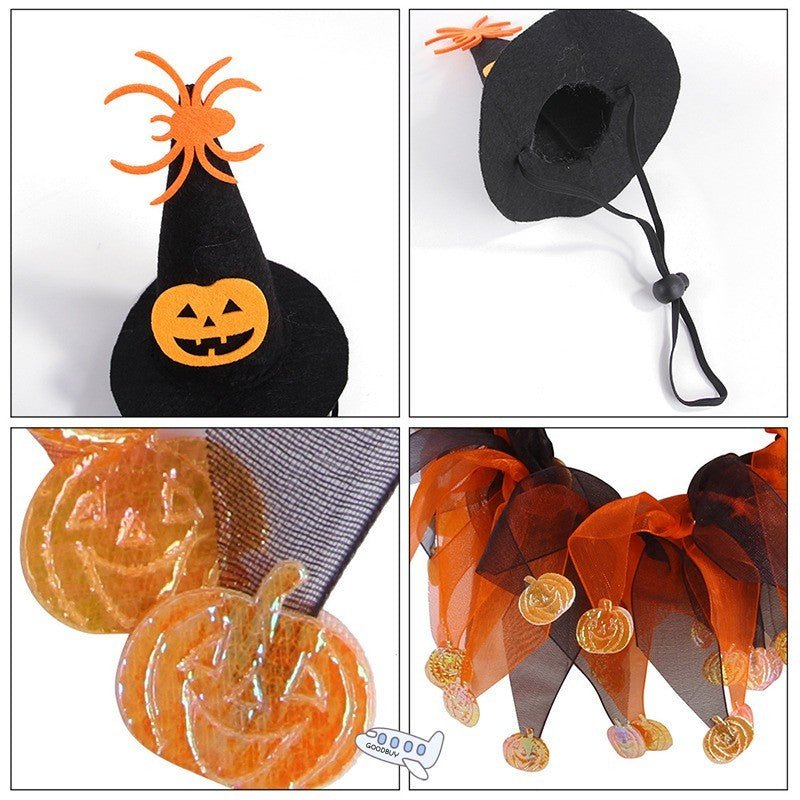 Halloween Collar Children Witch Hat Pet Dog Cat Funny Party Cospl - 0 - Scribble Snacks