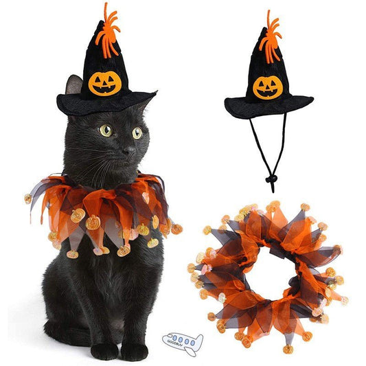 Halloween Collar Children Witch Hat Pet Dog Cat Funny Party Cospl - 0 - Scribble Snacks