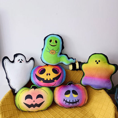 Halloween Colorful Funny Pumpkin Pillow Plush Toy - 0 - Scribble Snacks