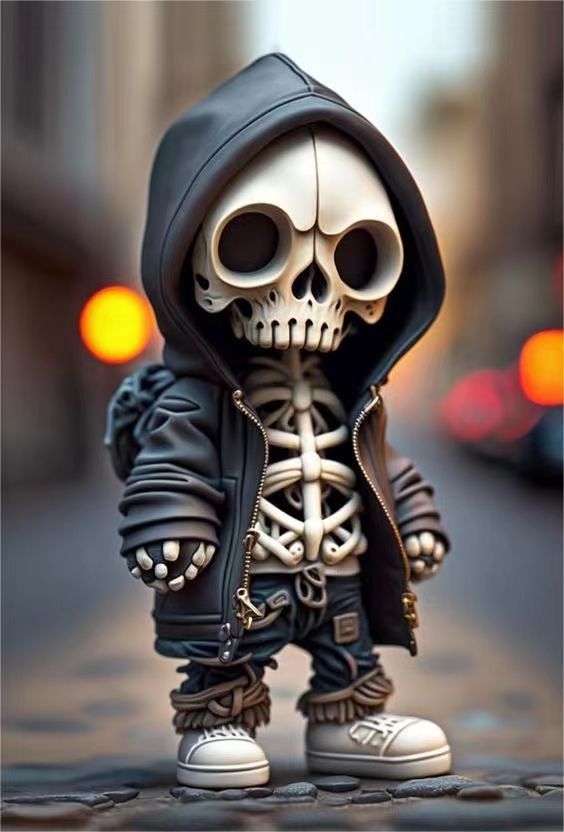 Halloween Cool Skeleton Figurines Halloween Skeleton Doll Resin Ornament Home Decor - 0 - Scribble Snacks