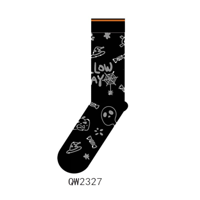 Halloween Cotton Socks Man And Woman Cartoon Tube Socks - 0 - Scribble Snacks